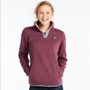 Med LL Bean 1/4 Eggplant Sweater Fleece